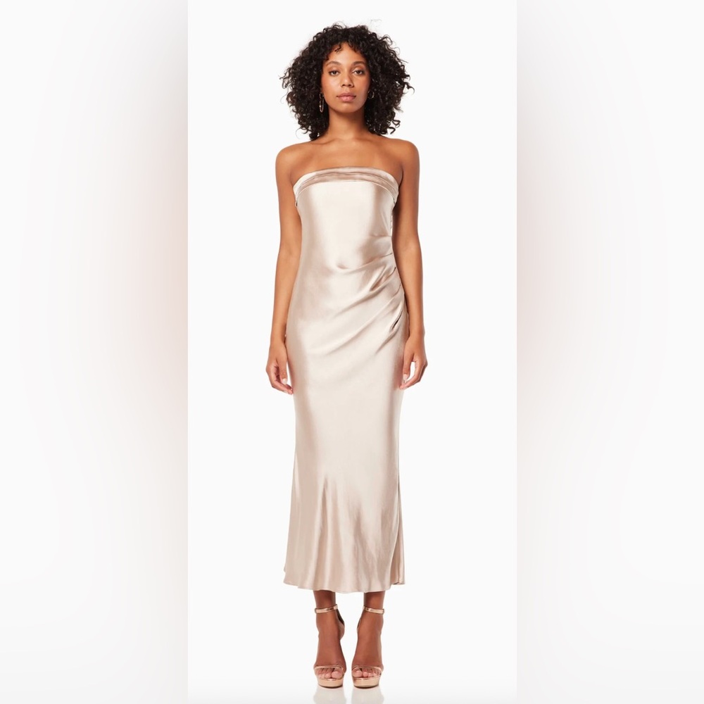 elliatt strapless champagne dress